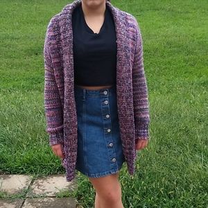 Oversized grandma core multi color shrug size xxs
